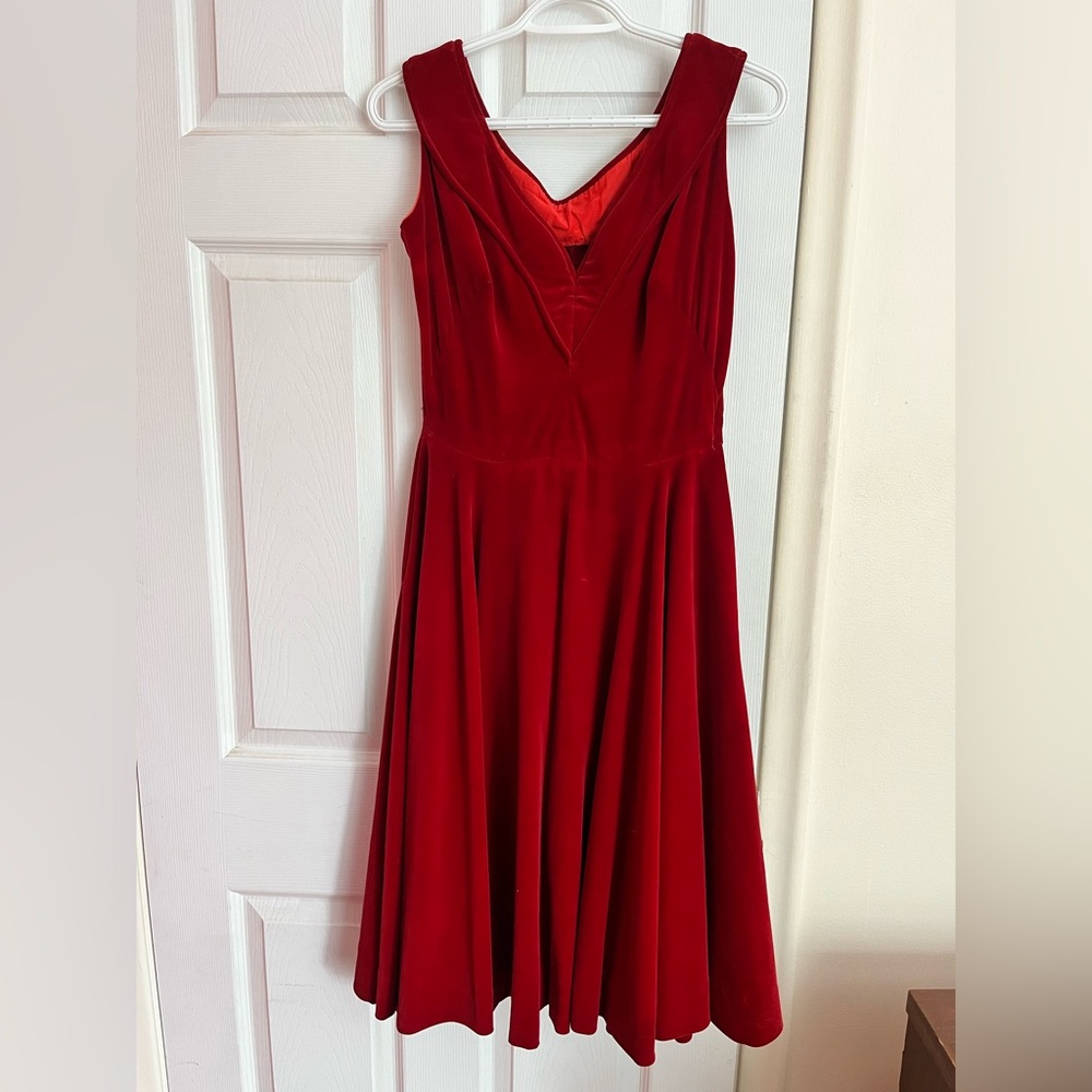 Handmade velvet dress 1950s